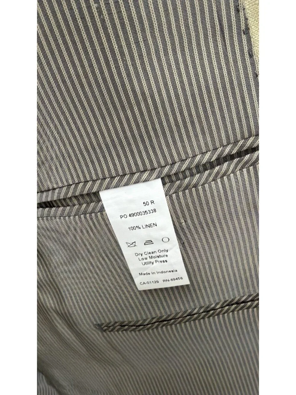 Calvin Klein Mens Sz 50R Beige 100% Linen Blazer 2 Button Dual Vent Great Look - Picture 2 of 13